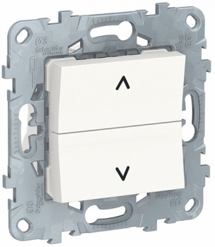 Unica New Белый Выключатель для жалюзи 2-клавишный кнопочный 2 х сх.4 (NU520718)