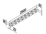 Z-профиль 30Х20Х30мм. толщ.1мм., длина 2500мм. (ZП 30*20*30Т10)