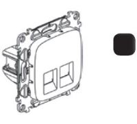 Valena Allure Антрацит Розетка информационная 2-ая RJ 45 кат.6 UTP (753953)