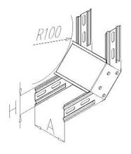 Поворот верт. внеш.радиуса 100мм. лотка 150х50 (ПВНЕ R10A15H5)