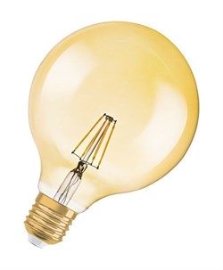 Лампа светодиодная Vintage 1906 LED CL GLOBE125 DIM FIL GOLD 55 7,5W/825 E27 OSRAM (4058075808997)